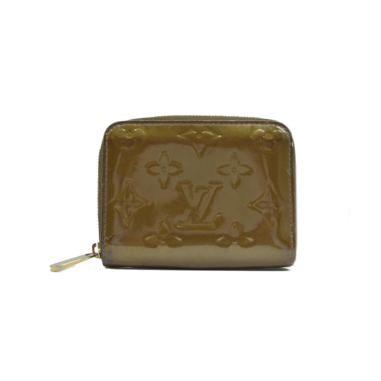 $520 Louis Vuitton Monogram Vernis Vernis Patent Leather Zippy Compact Wallet CONSIGNMENT