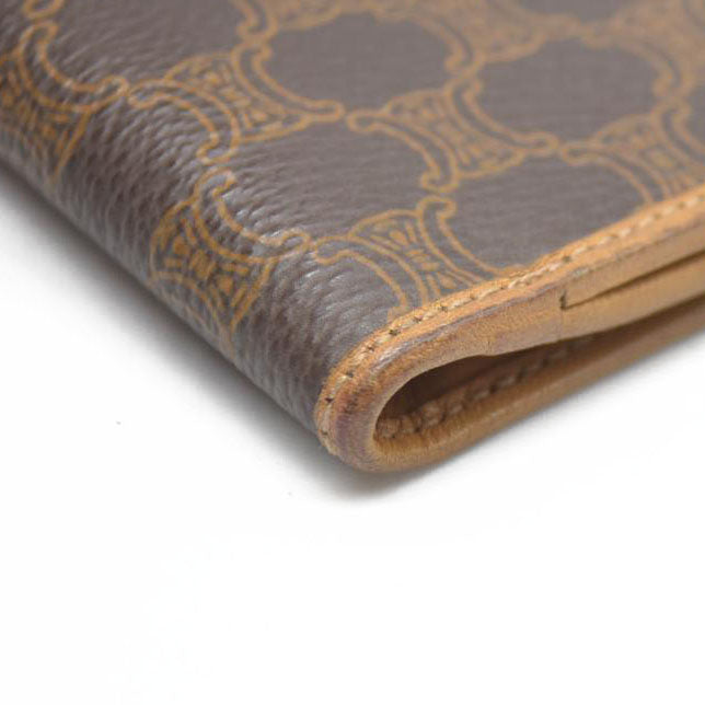 AUCTION $520 CELINE Macadam PVC Bifold Wallet Brown