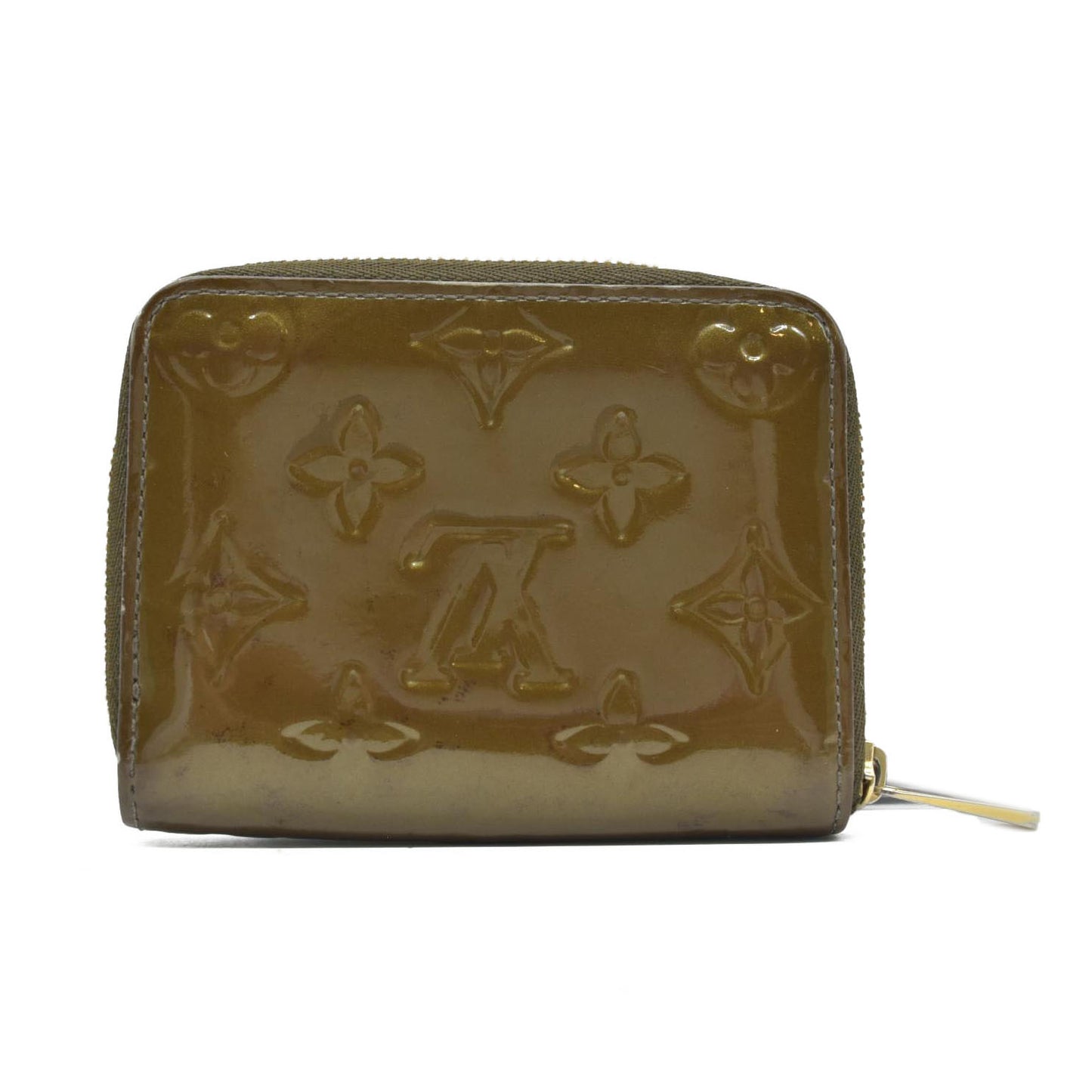 $520 Louis Vuitton Monogram Vernis Vernis Patent Leather Zippy Compact Wallet CONSIGNMENT