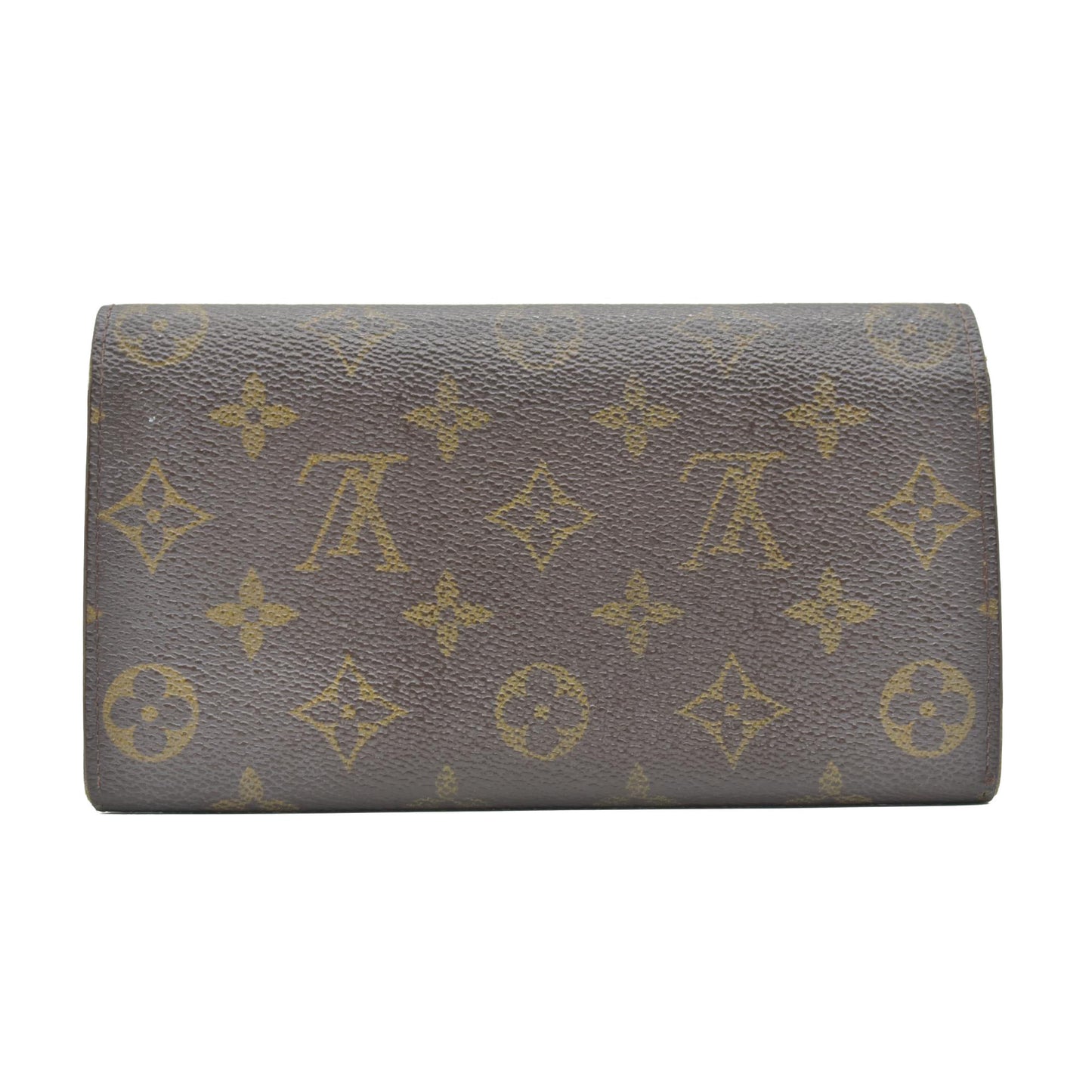 $775 Louis Vuitton Monogram Portefeiulle Sarah Long Bifold Wallet Brown CONSIGNMENT