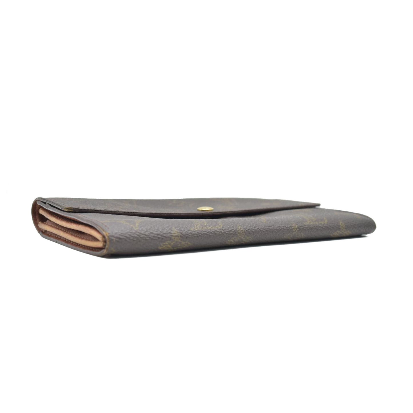 $775 Louis Vuitton Monogram Portefeiulle Sarah Long Bifold Wallet Brown CONSIGNMENT