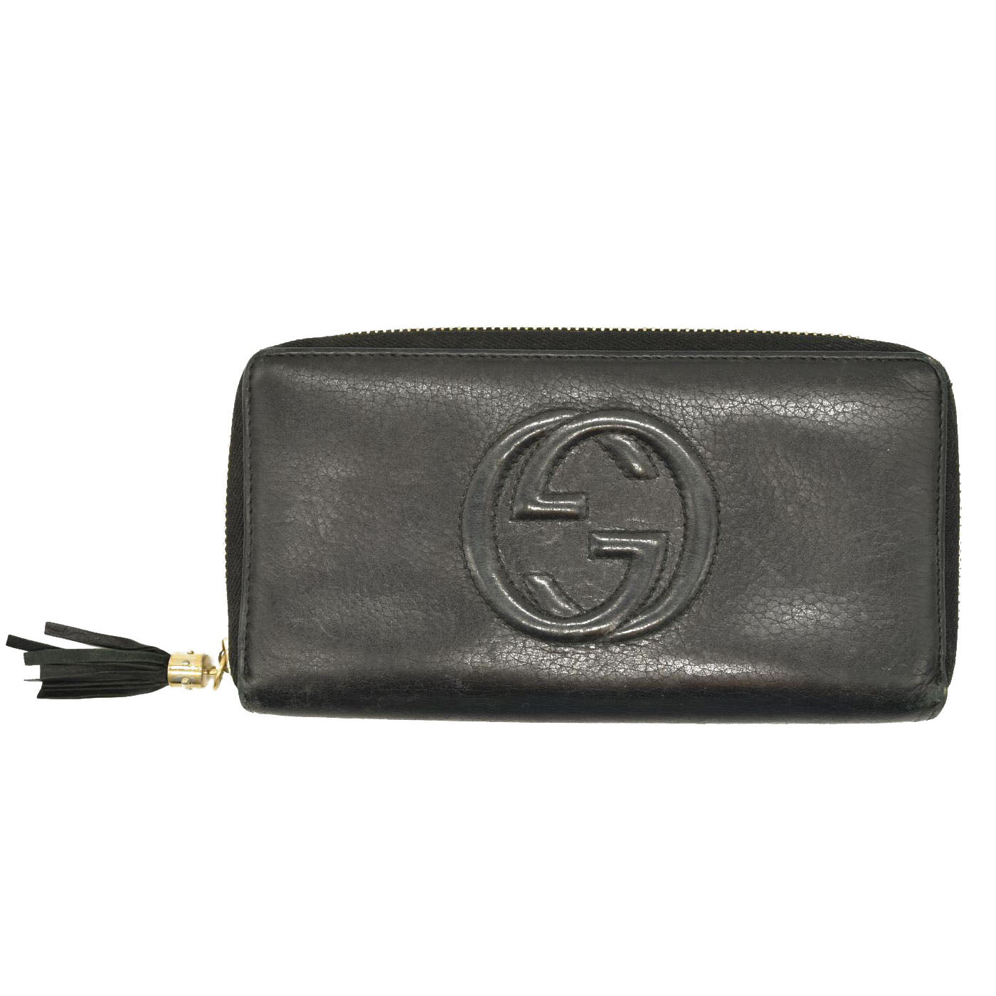 Gucci  Pebbled Calfskin Soho Zip Around Wallet Black