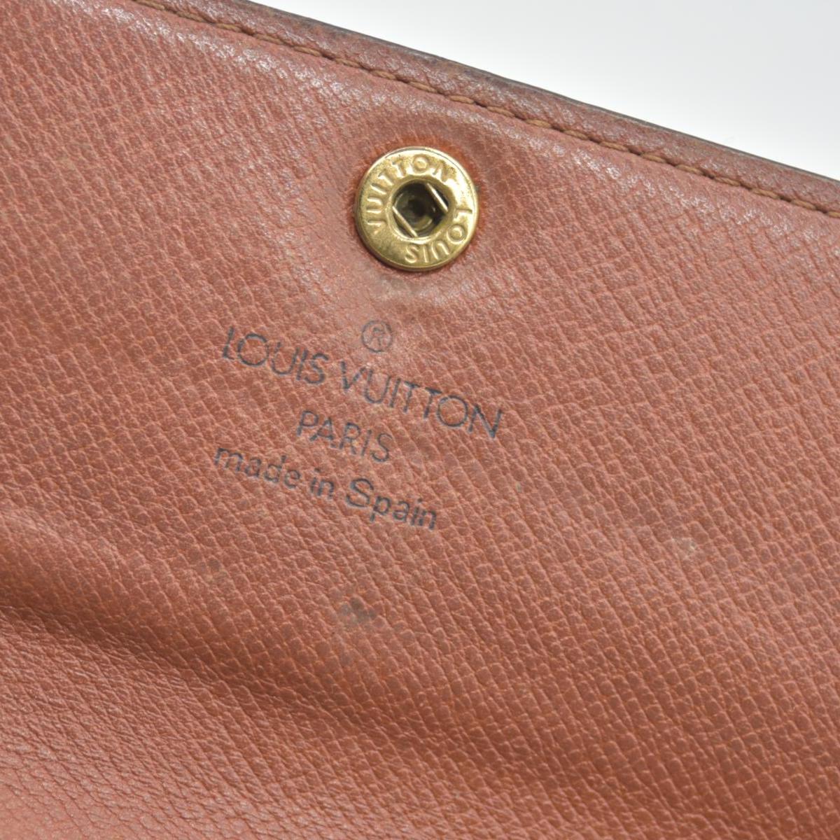 $775 Louis Vuitton Monogram Portefeiulle Sarah Long Bifold Wallet Brown CONSIGNMENT