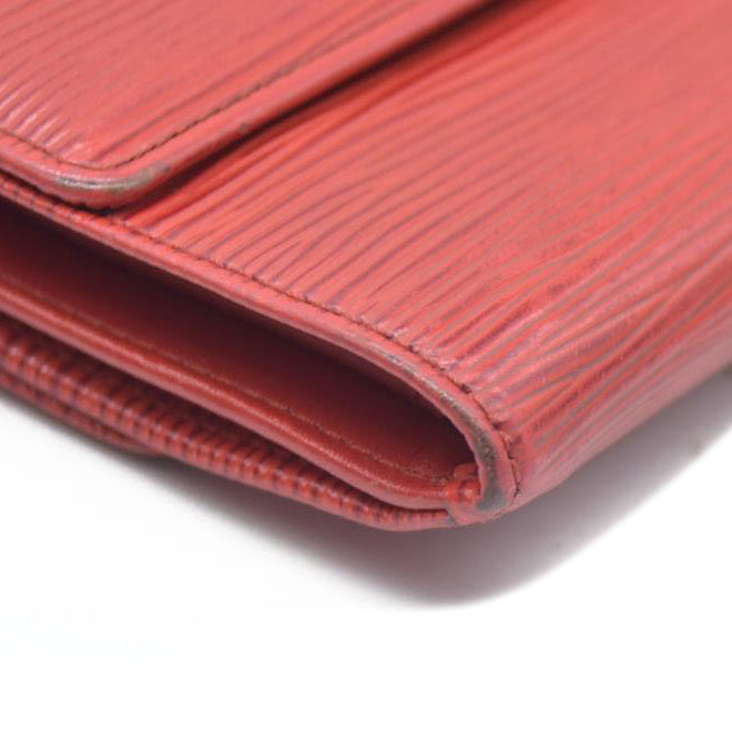 AUCTION $650 Louis Vuitton  Epi Elise Wallet Castillan Red