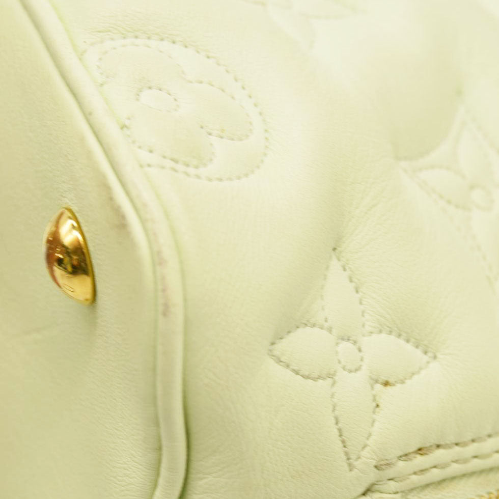 LOUIS VUITTON Calfskin Bubblegram Alma BB Light Green