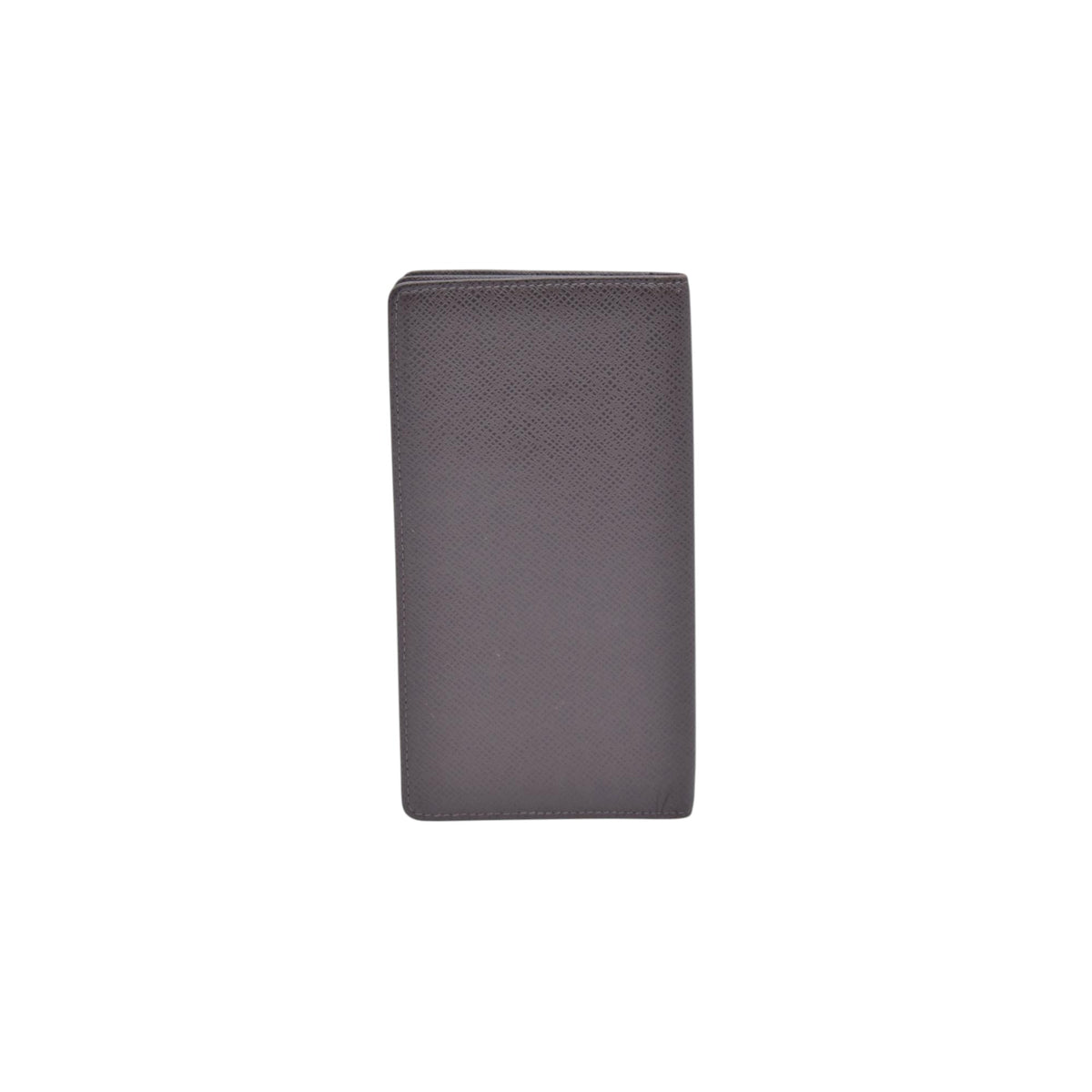 $520 2007 LOUIS VUITTON Taiga Leather Long Checkbook Wallet Ardoise Charcoal CT0077 CONSIGNMENT 10021207