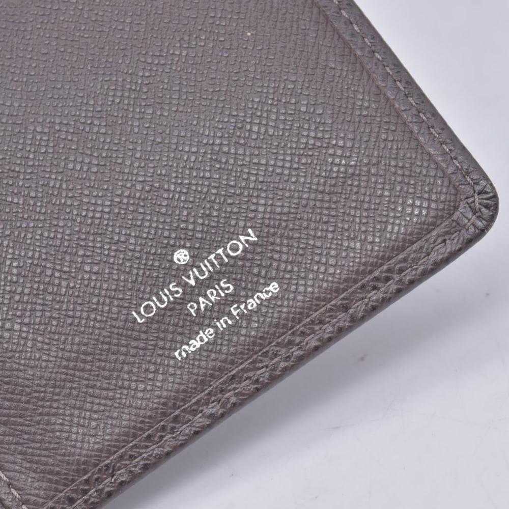 $520 2007 LOUIS VUITTON Taiga Leather Long Checkbook Wallet Ardoise Charcoal CT0077 CONSIGNMENT 10021207