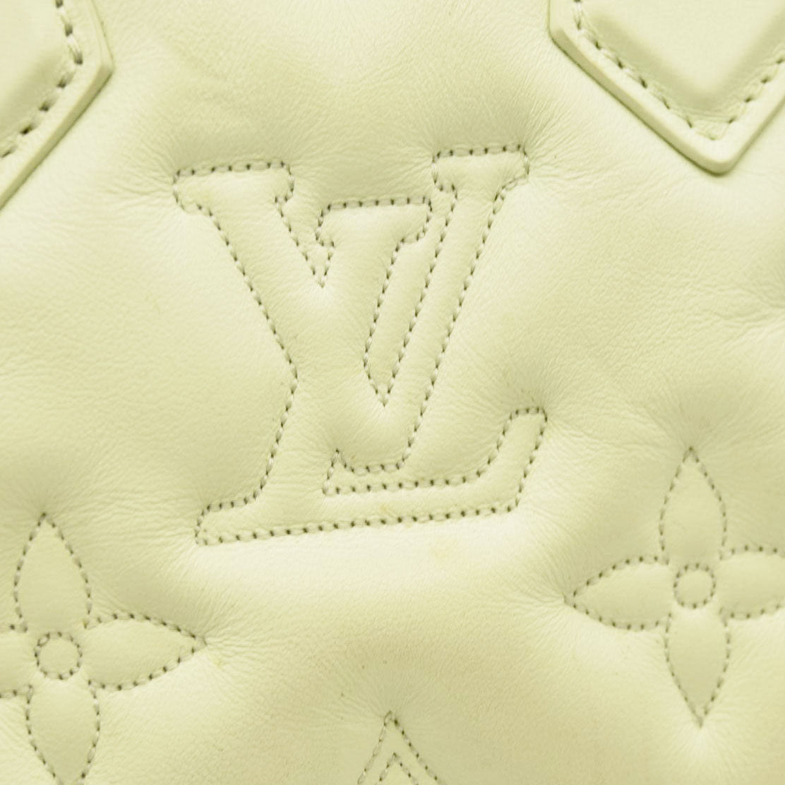 LOUIS VUITTON Calfskin Bubblegram Alma BB Light Green