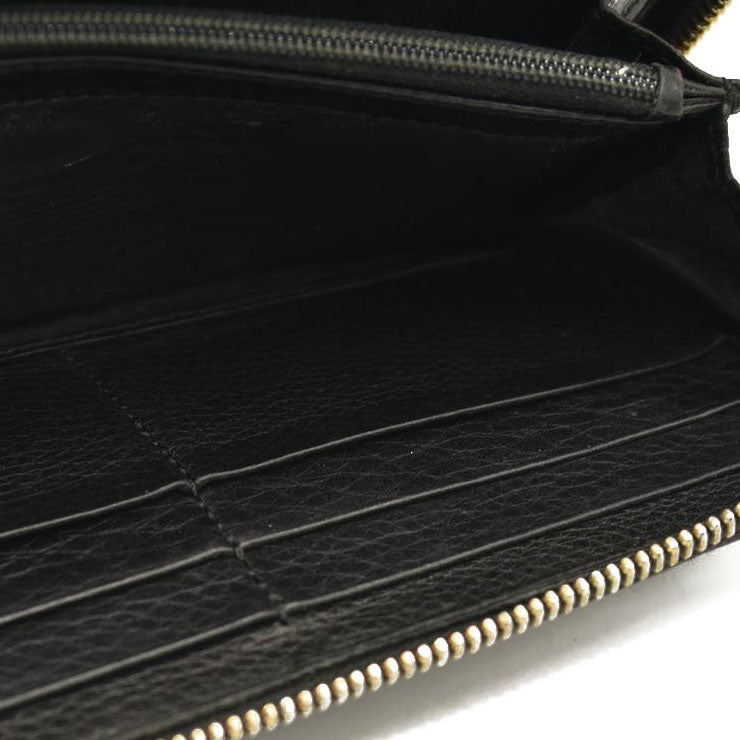 Gucci  Pebbled Calfskin Soho Zip Around Wallet Black