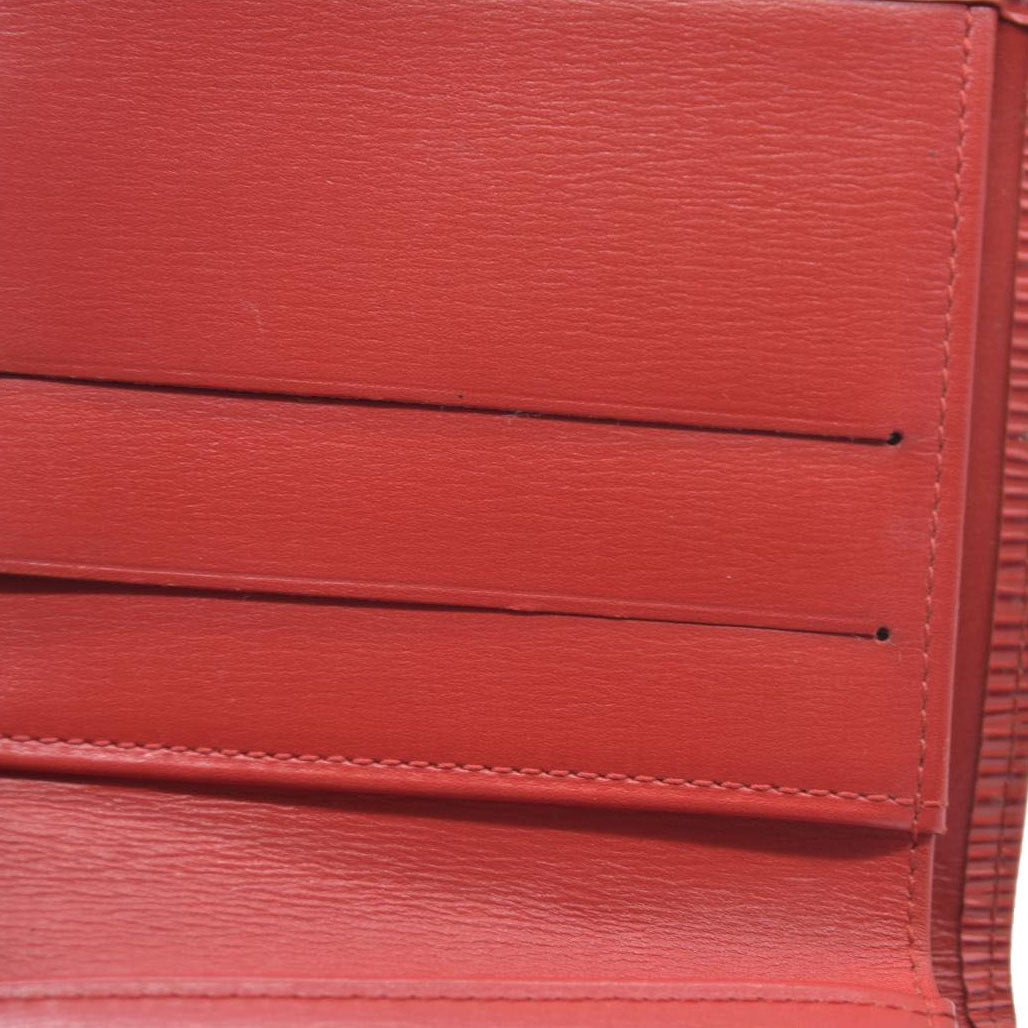 AUCTION $650 Louis Vuitton  Epi Elise Wallet Castillan Red