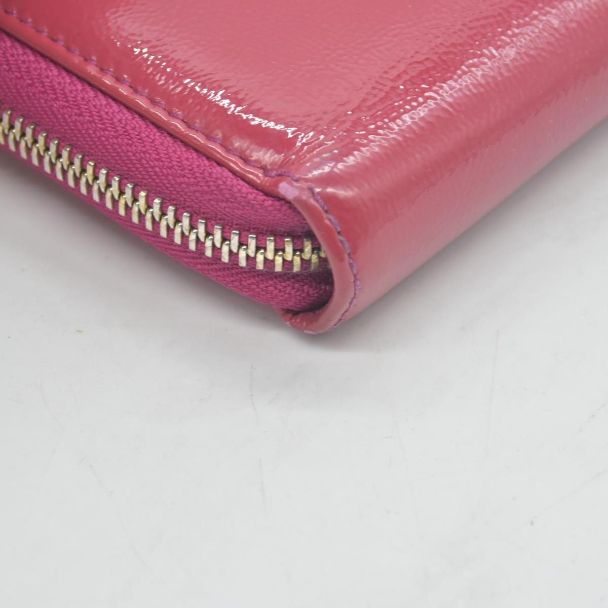 Gucci Patent Soho Zip Around Wallet Bright Bougainvillea CONSIGNMENT