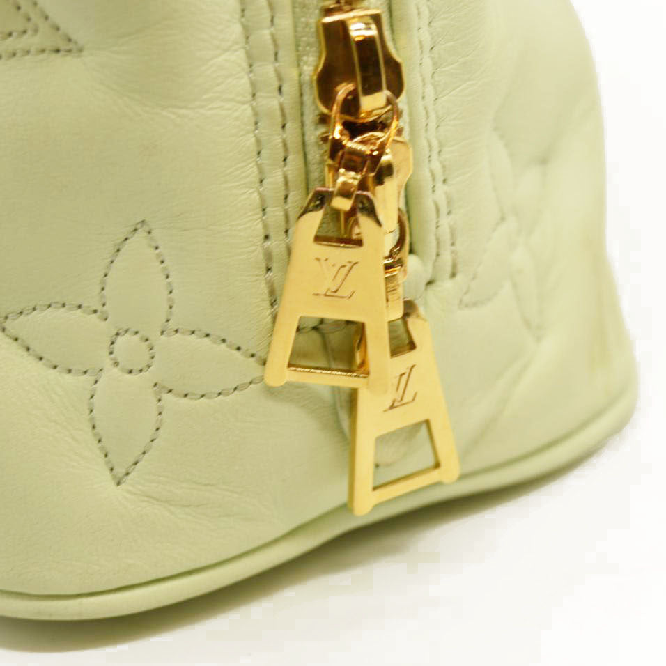 LOUIS VUITTON Calfskin Bubblegram Alma BB Light Green