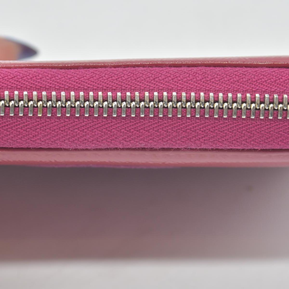 Gucci Patent Soho Zip Around Wallet Bright Bougainvillea CONSIGNMENT