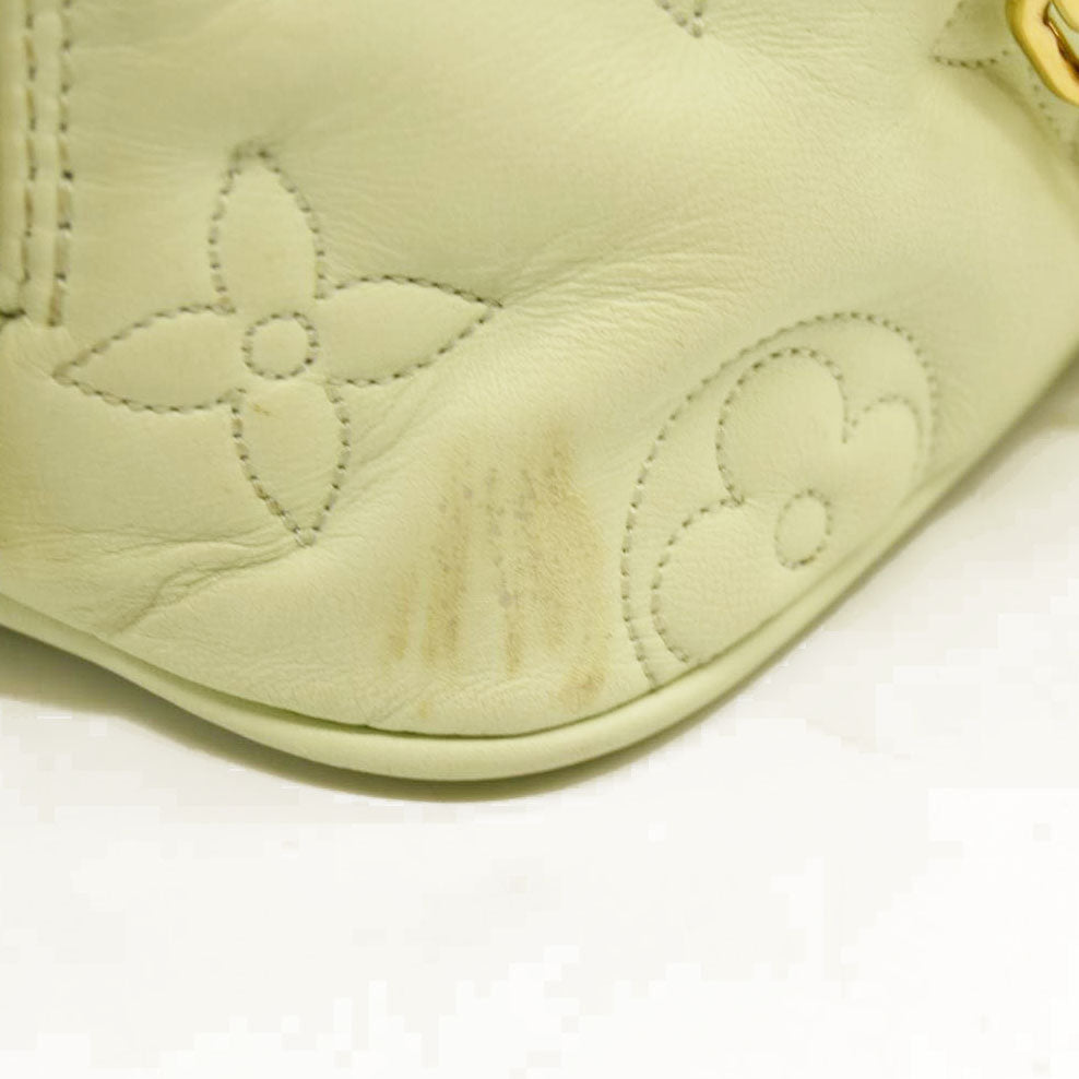 LOUIS VUITTON Calfskin Bubblegram Alma BB Light Green