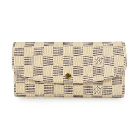 LOUIS VUITTON Damier Azur Emilie Wallet Rose Ballerine
