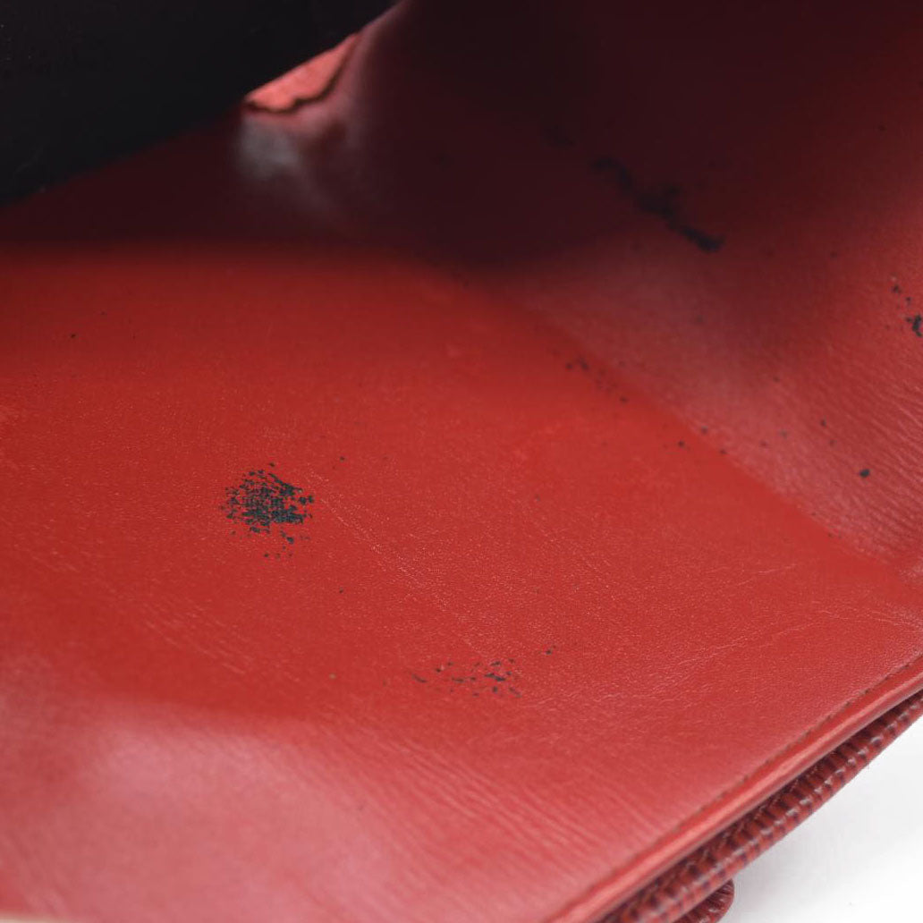 AUCTION $650 Louis Vuitton  Epi Elise Wallet Castillan Red