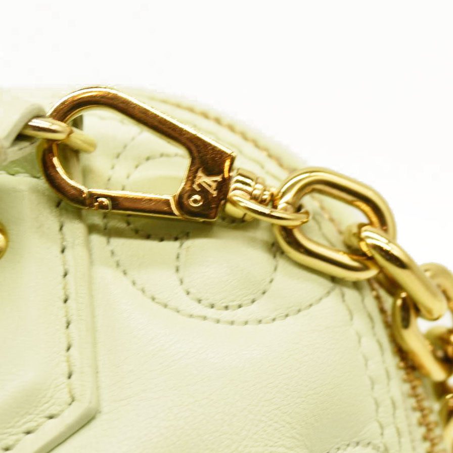 LOUIS VUITTON Calfskin Bubblegram Alma BB Light Green