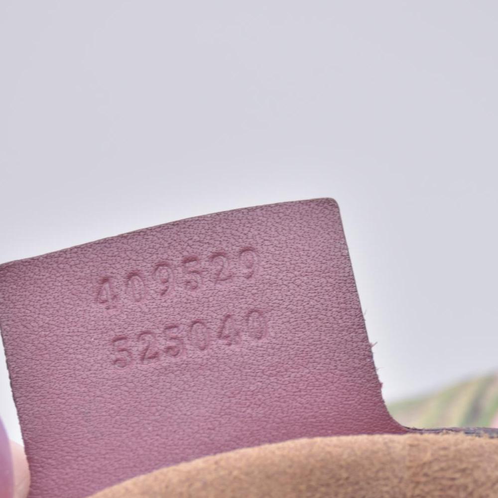 $1390 Gucci GG Supreme Monogram Blooms Small Boston Beige Multicolor Dry Rose CONSIGNMENT