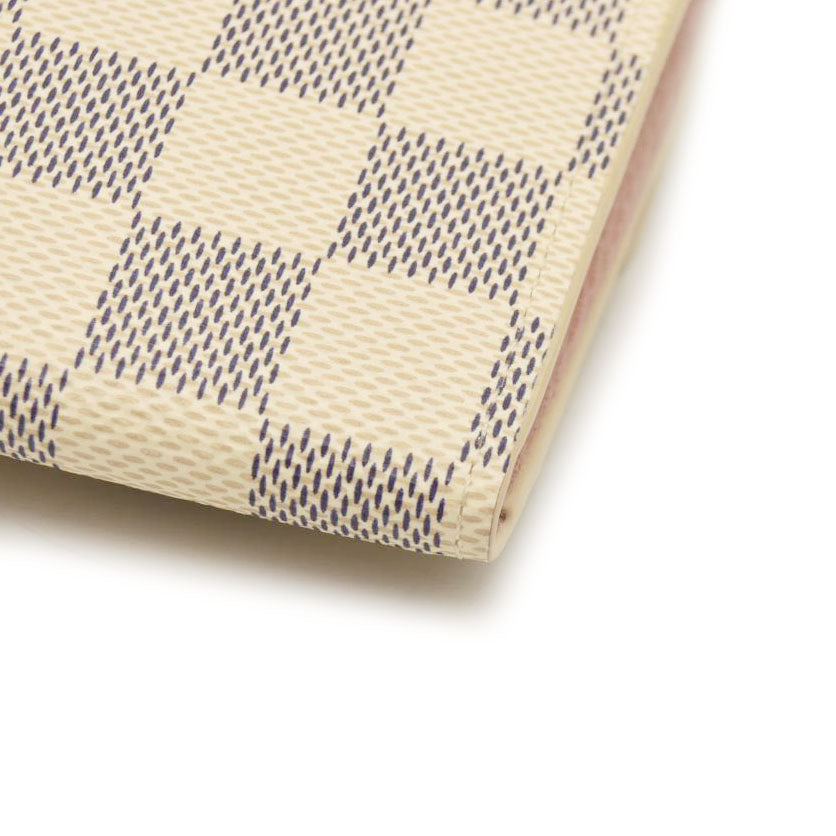 LOUIS VUITTON Damier Azur Emilie Wallet Rose Ballerine