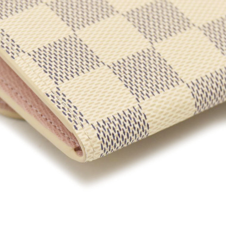 LOUIS VUITTON Damier Azur Emilie Wallet Rose Ballerine