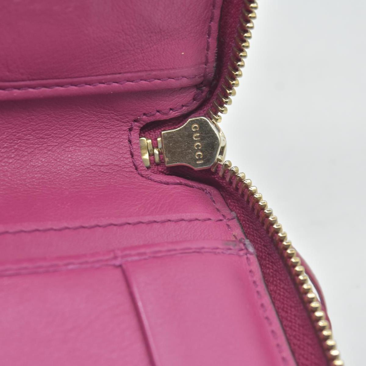 Gucci Patent Soho Zip Around Wallet Bright Bougainvillea CONSIGNMENT