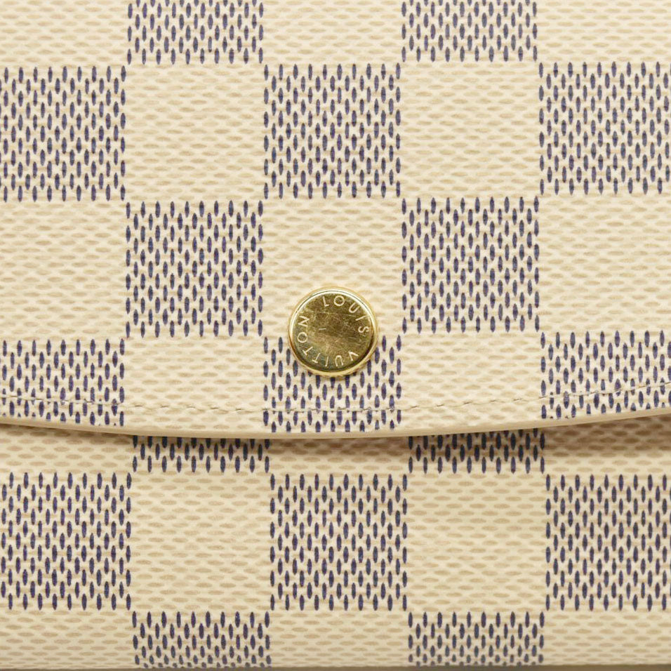 LOUIS VUITTON Damier Azur Emilie Wallet Rose Ballerine