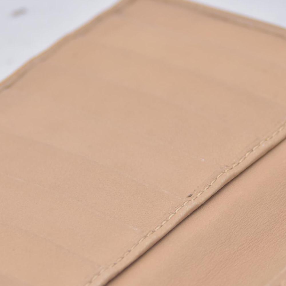 $720 CHRISTIAN DIOR Cannage Lambskin Bifold Long Wallet Beige CONSIGNMENT 10021230