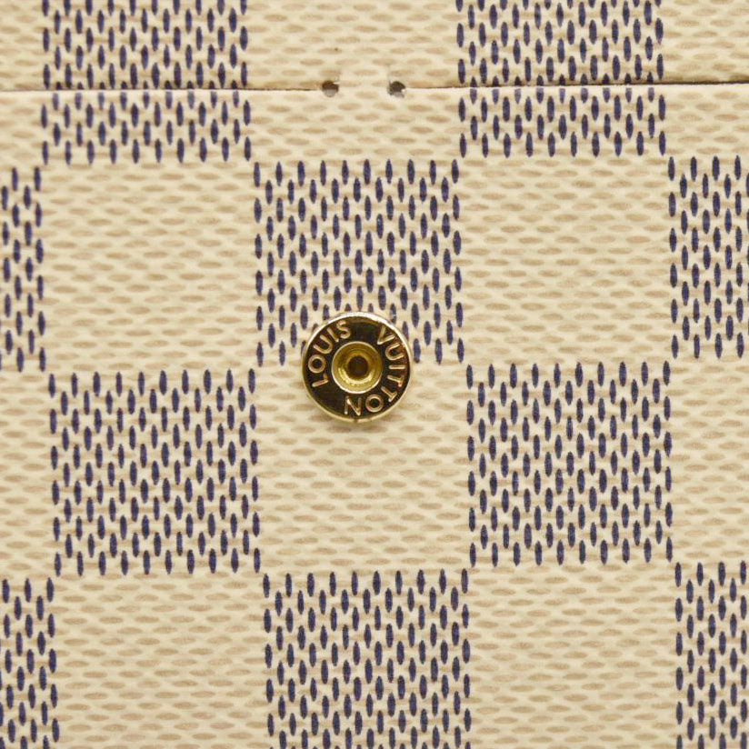 LOUIS VUITTON Damier Azur Emilie Wallet Rose Ballerine