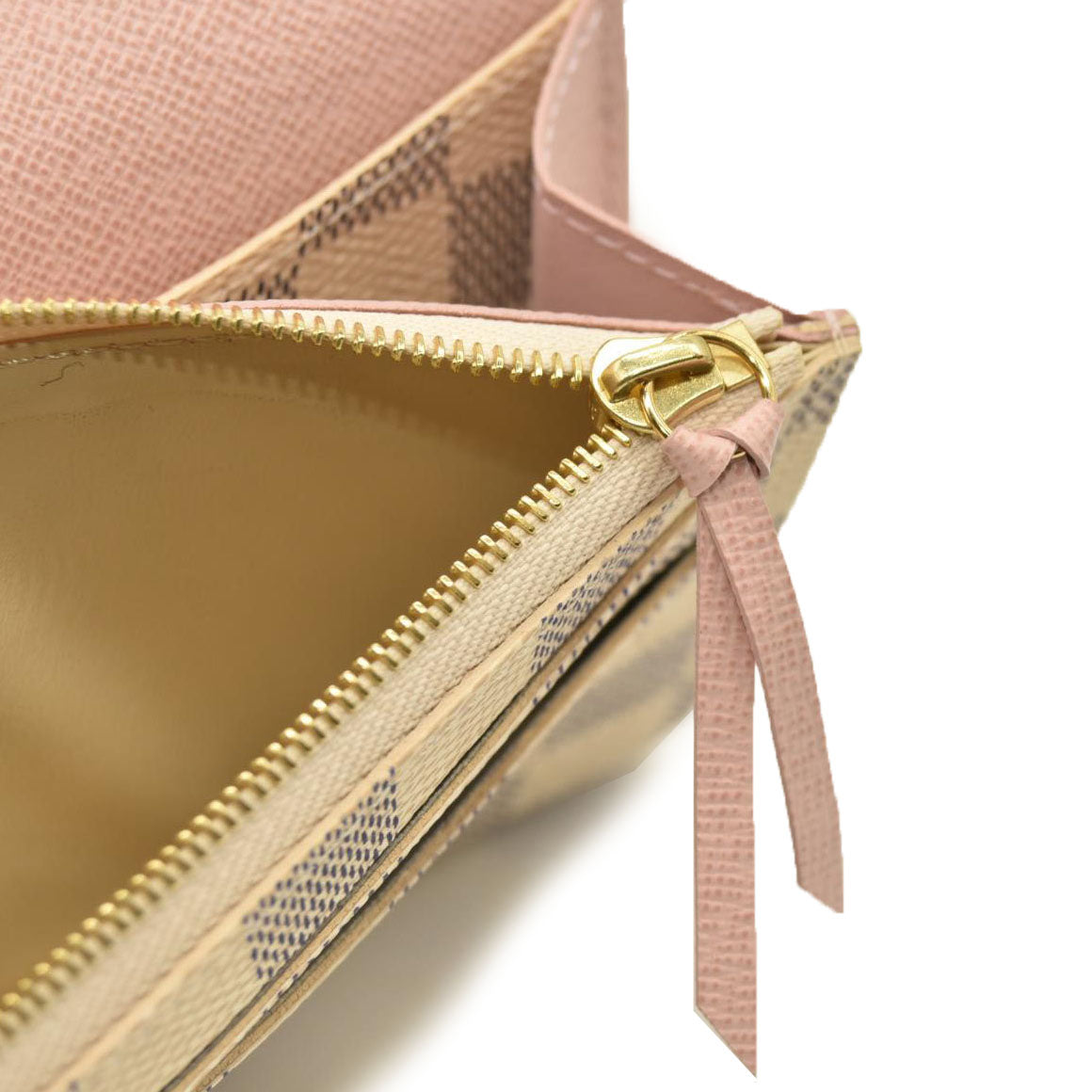 LOUIS VUITTON Damier Azur Emilie Wallet Rose Ballerine