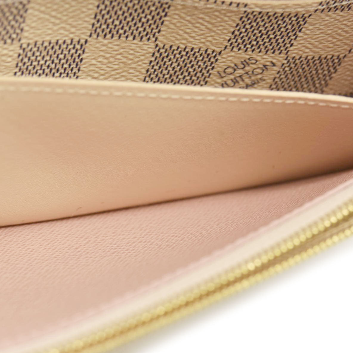 LOUIS VUITTON Damier Azur Emilie Wallet Rose Ballerine