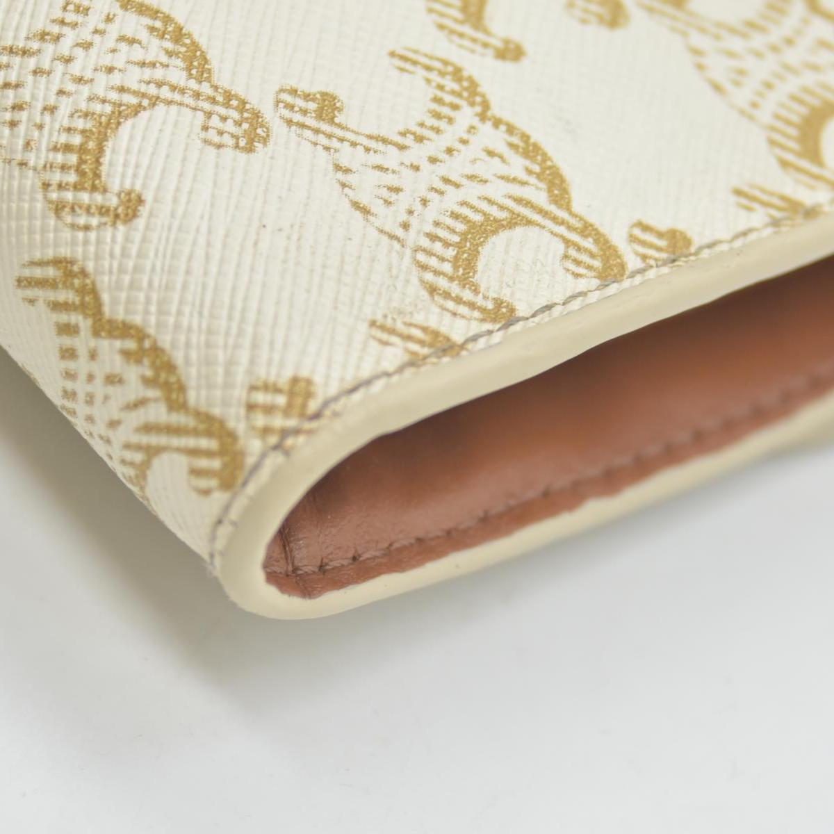 $690 Celine Triomphe Canvas Small Triomphe Wallet White CONSIGNMENT