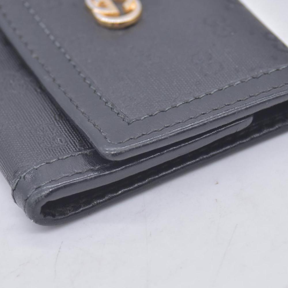 $380 GUCCI Microguccissima Canvas Interlocking GG 6-Key Case Black CONSIGNMENT 10021204