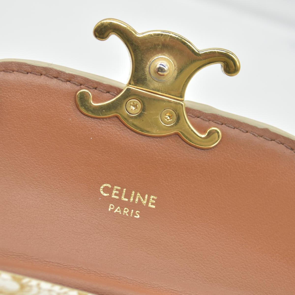 $690 Celine Triomphe Canvas Small Triomphe Wallet White CONSIGNMENT