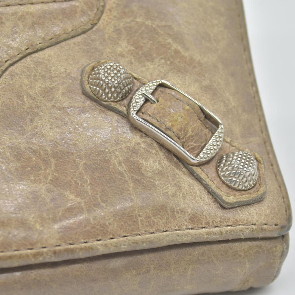 Balenciaga Agneau Classic Hardware Money Wallet Beige Nougatine CONSIGNMENT