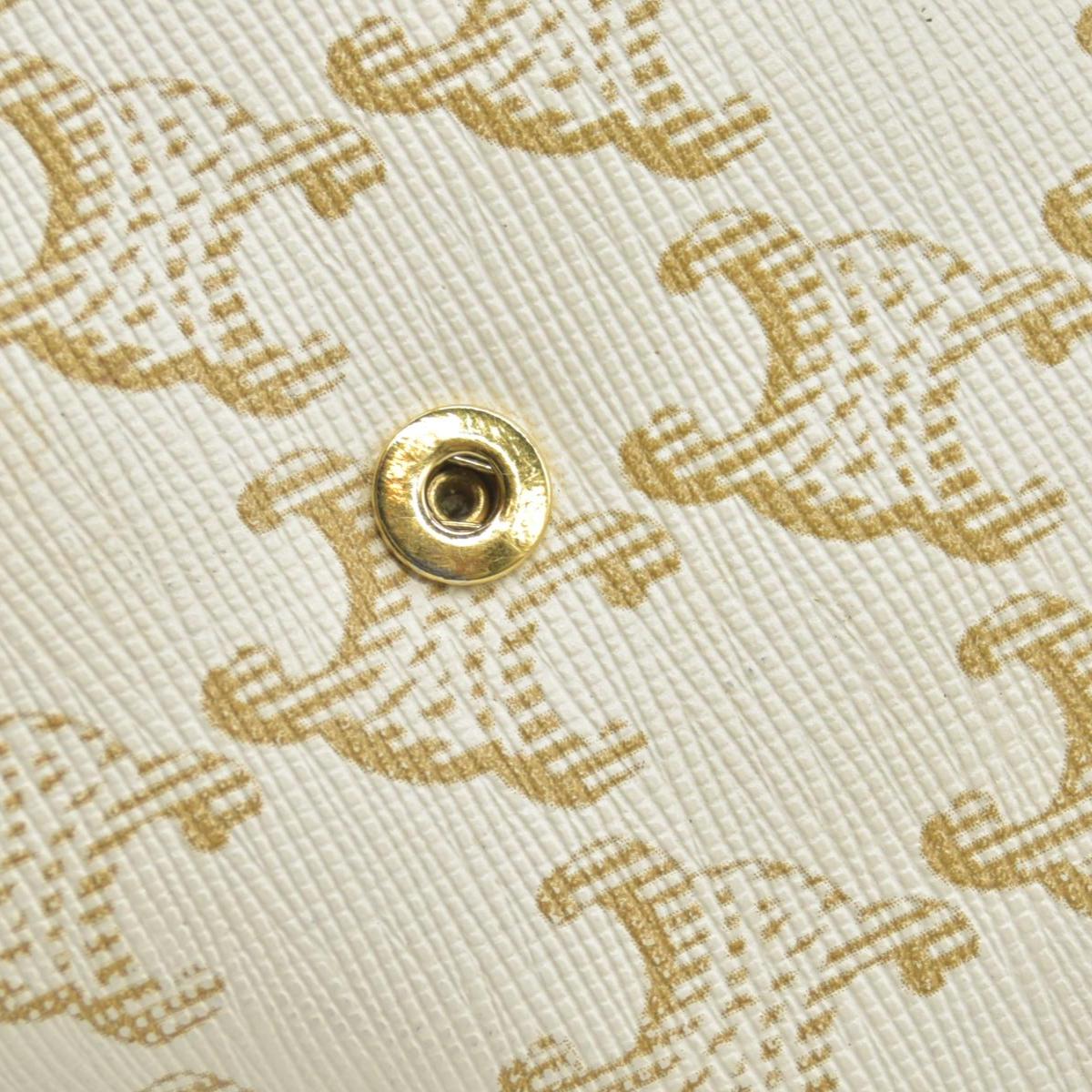 $690 Celine Triomphe Canvas Small Triomphe Wallet White CONSIGNMENT