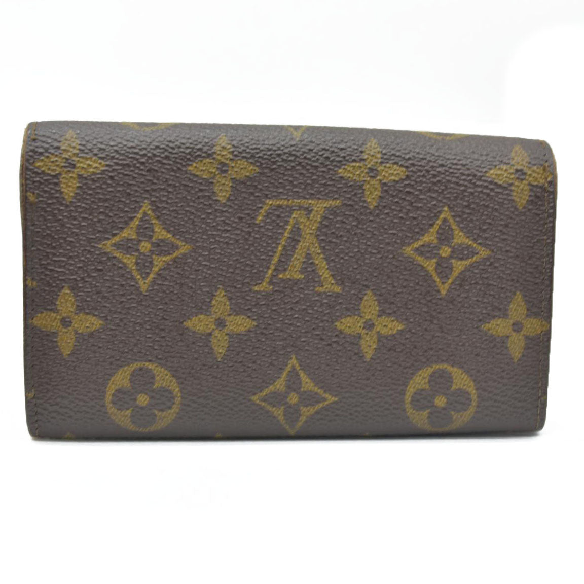 AUCTION $610 Louis Vuitton Monogram Porte Monnaie Zip Bifold Wallet Brown 8903AN