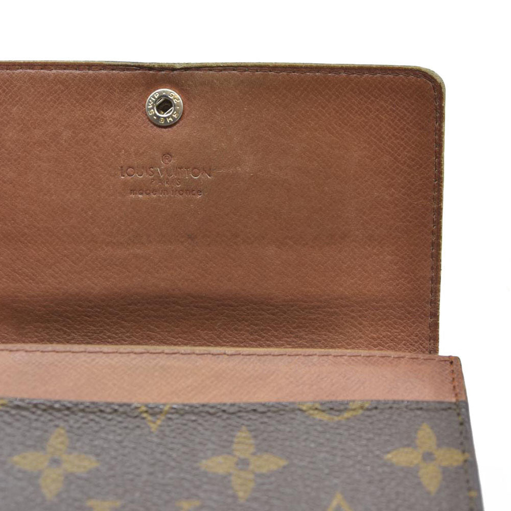 AUCTION $550 Louis Vuitton  Monogram Porte-Monnaie Tresor Wallet