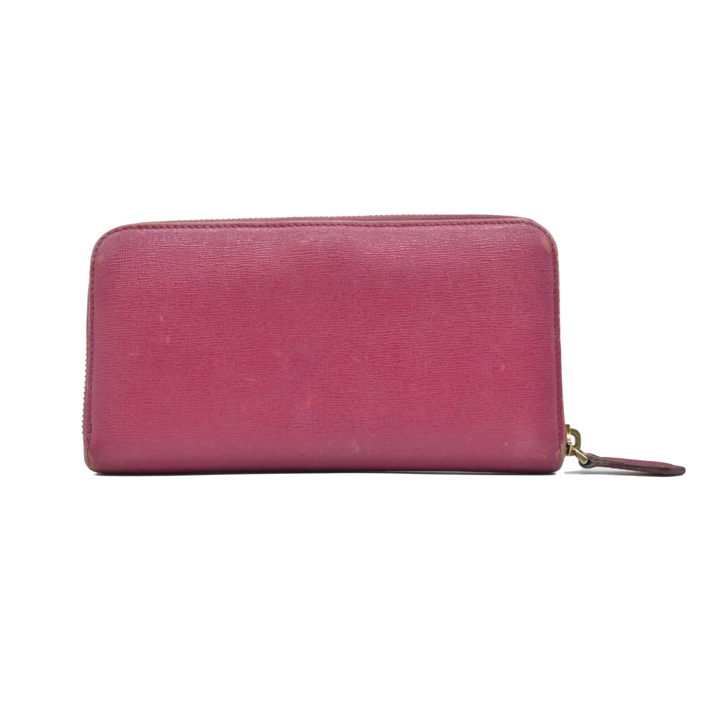 $850 Fendi Amarena Vitello Elite Leather Zippy Wallet CONSIGNMENT