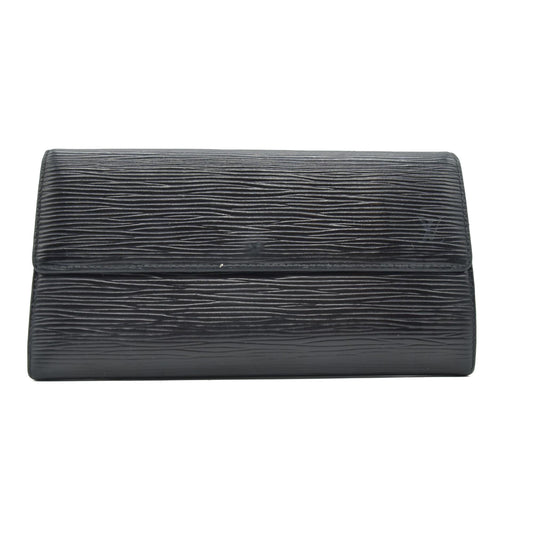 $805 Louis Vuitton Epi Sarah Wallet Black CONSIGNMENT