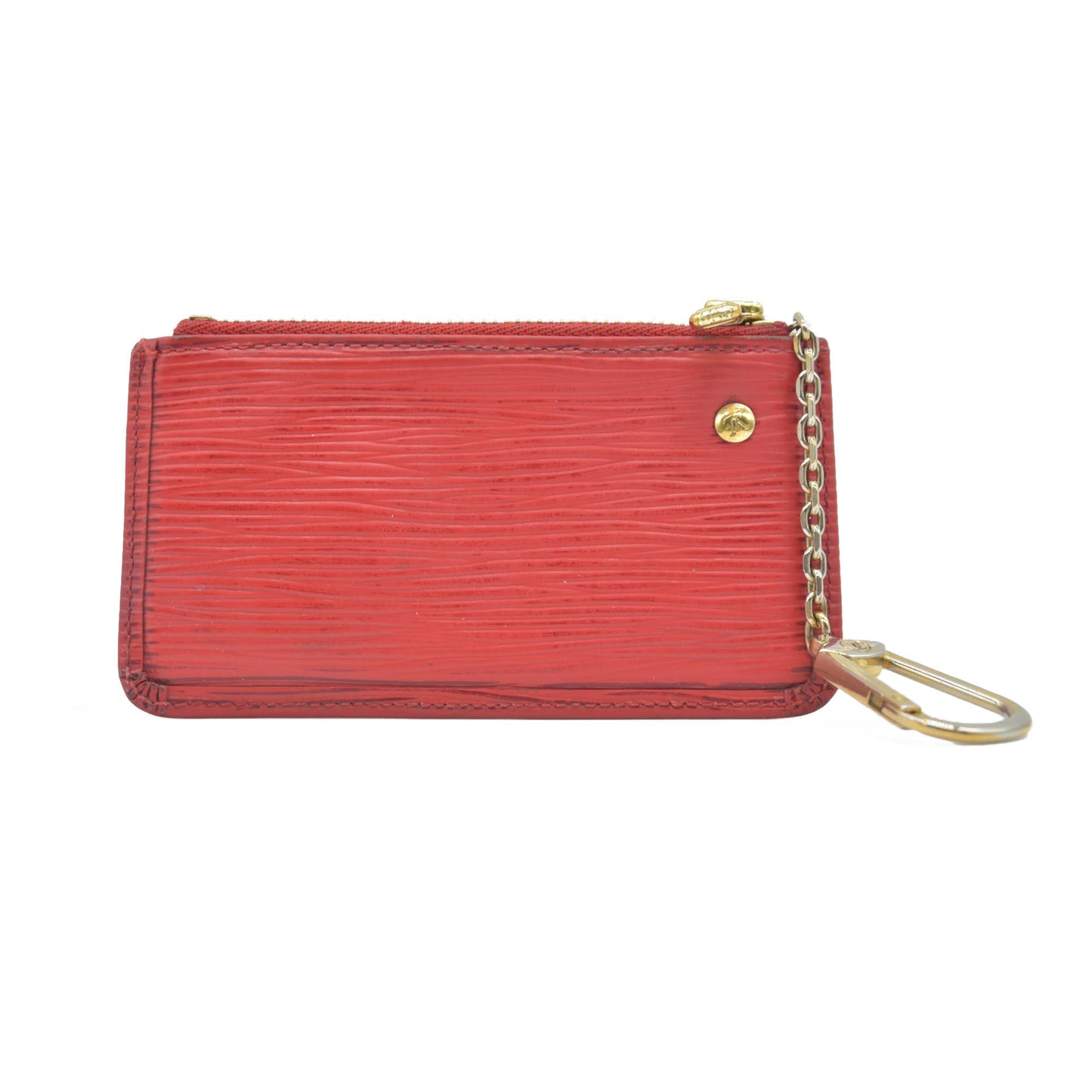$430 Louis Vuitton Red Epi Leather Pochette Cles Key and Change Holder CONSIGNMENT