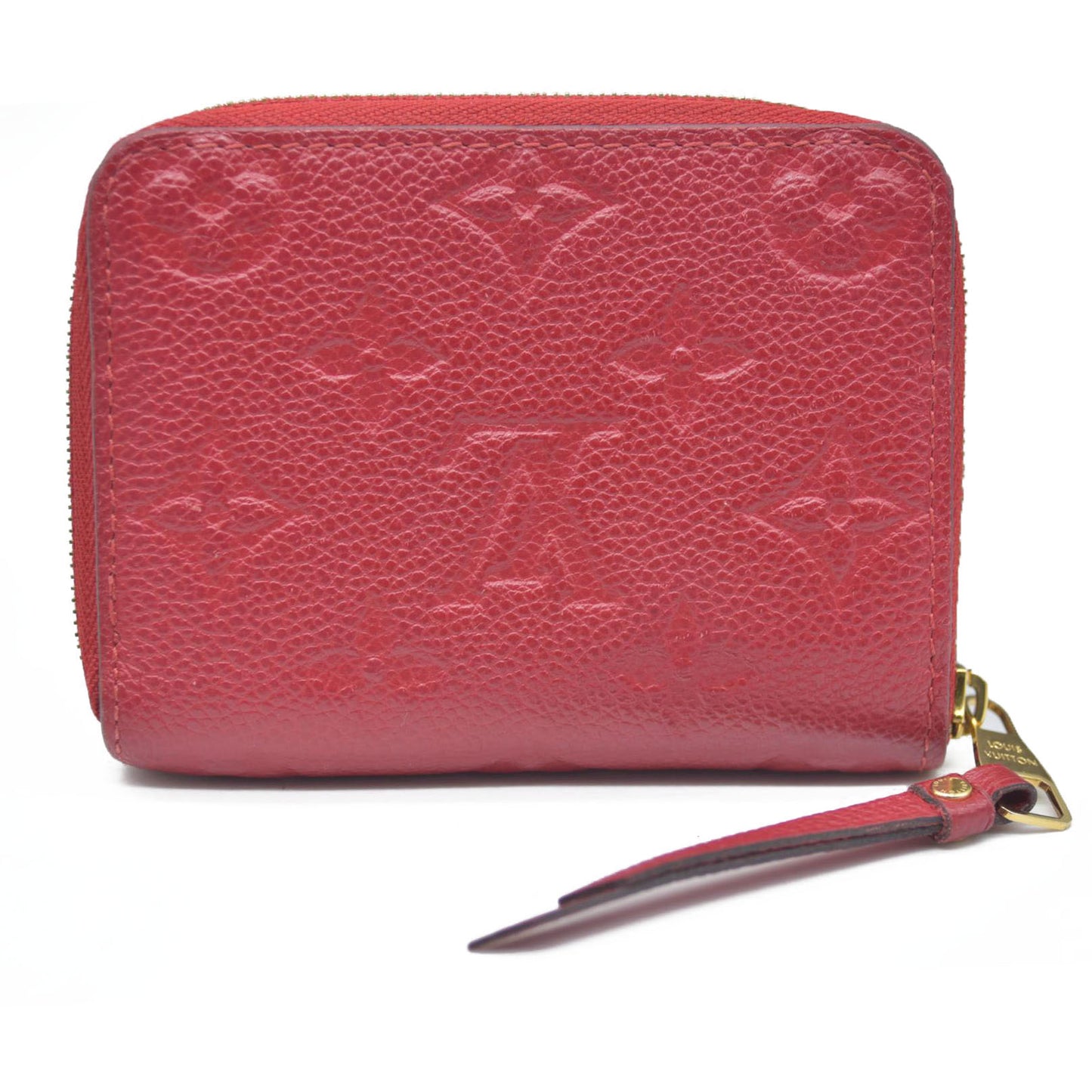 AUCTION $740 Louis Vuitton Monogram Empreinte Zippy Zip Around Wallet Coin Purse Red TN4129