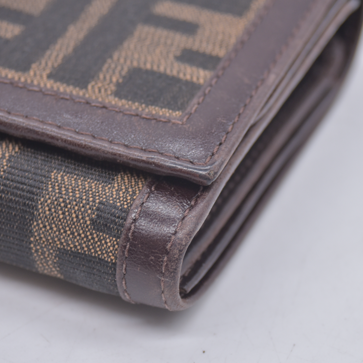 $590 Fendi Zucca Wallet Bifold Compact CONSIGNMENT 10021212