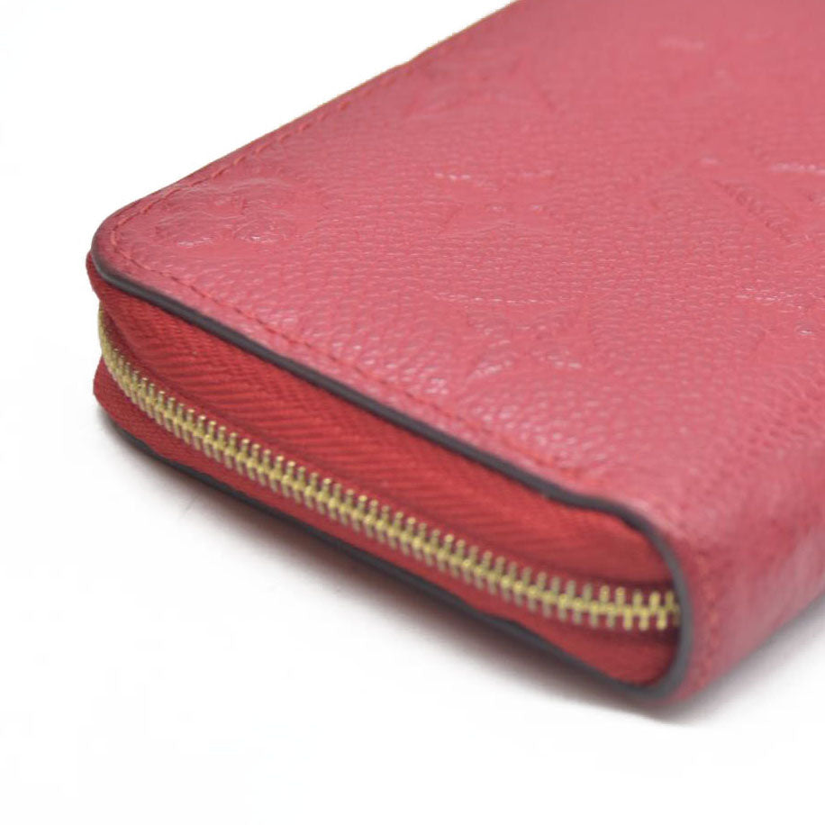 AUCTION $740 Louis Vuitton Monogram Empreinte Zippy Zip Around Wallet Coin Purse Red TN4129