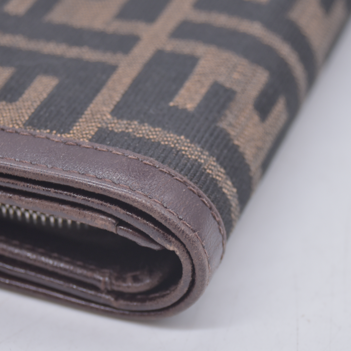 $590 Fendi Zucca Wallet Bifold Compact CONSIGNMENT 10021212