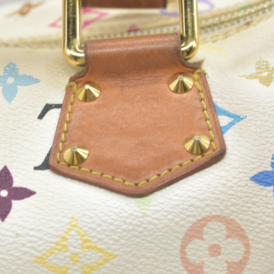 $3150 Louis Vuitton Monogram Multicolor Speedy 30 White 2004