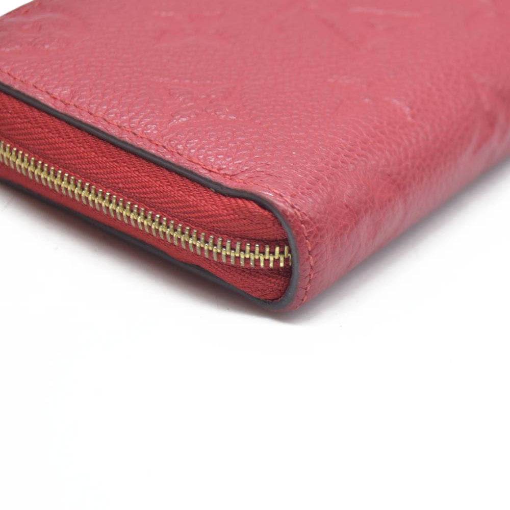 AUCTION $740 Louis Vuitton Monogram Empreinte Zippy Zip Around Wallet Coin Purse Red TN4129