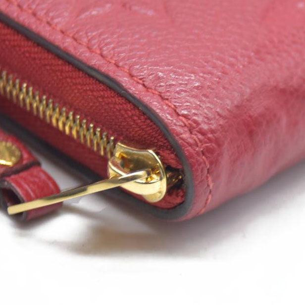 AUCTION $740 Louis Vuitton Monogram Empreinte Zippy Zip Around Wallet Coin Purse Red TN4129