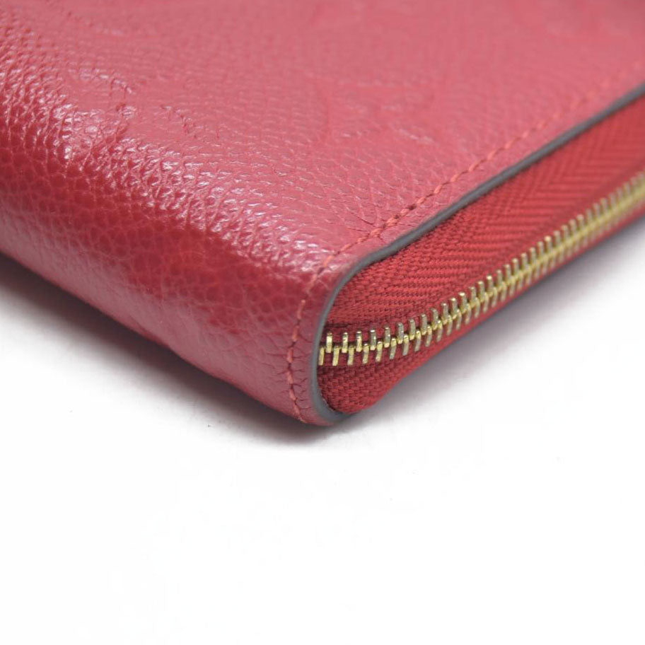 AUCTION $740 Louis Vuitton Monogram Empreinte Zippy Zip Around Wallet Coin Purse Red TN4129
