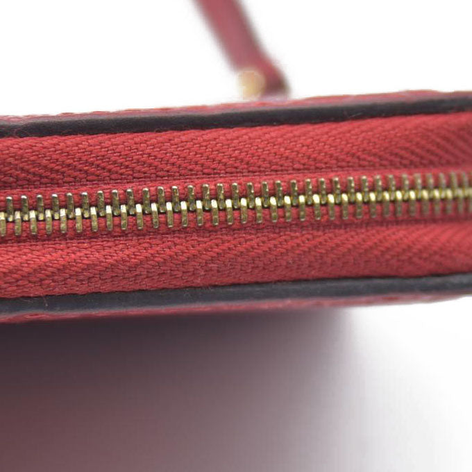 AUCTION $740 Louis Vuitton Monogram Empreinte Zippy Zip Around Wallet Coin Purse Red TN4129