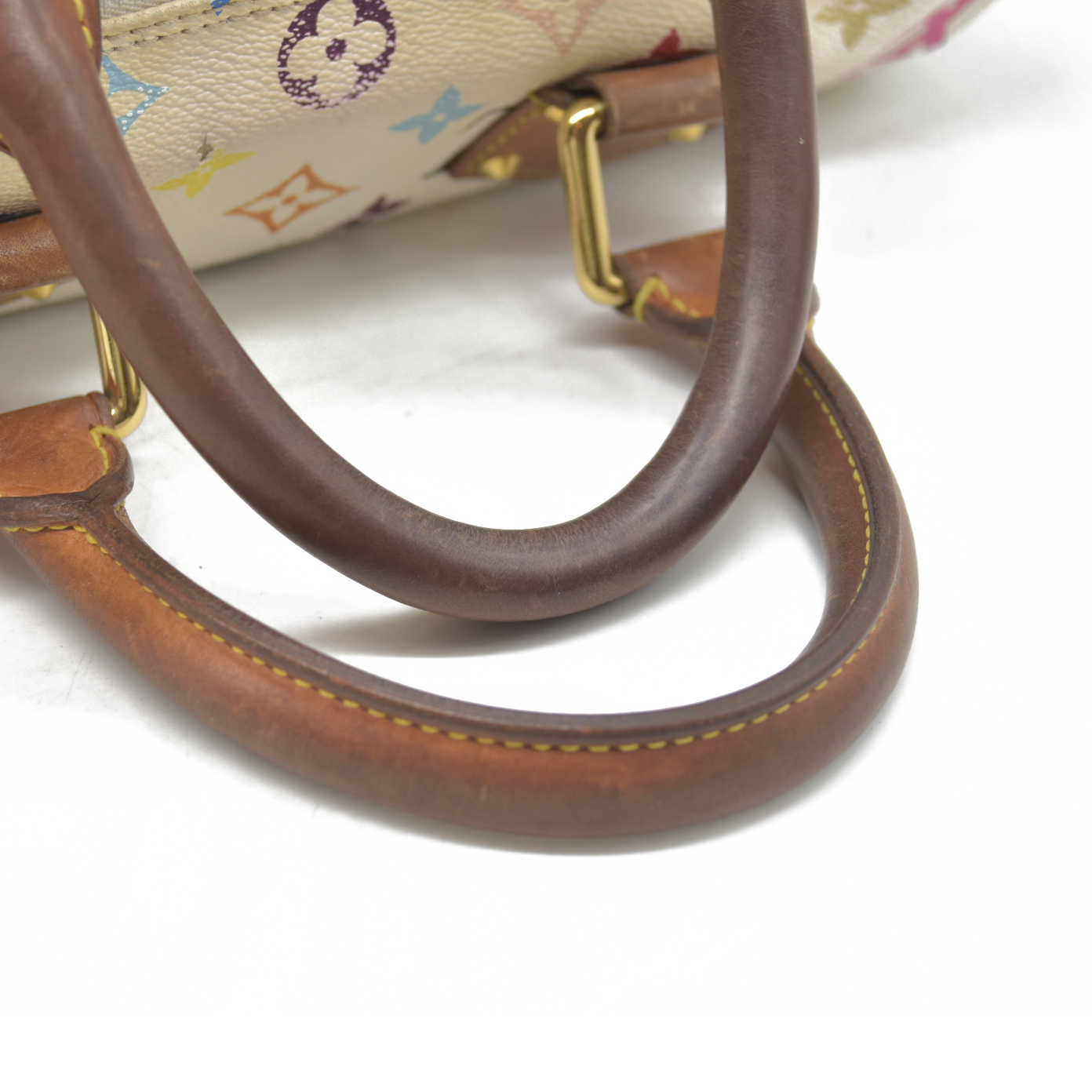 $3150 Louis Vuitton Monogram Multicolor Speedy 30 White 2004